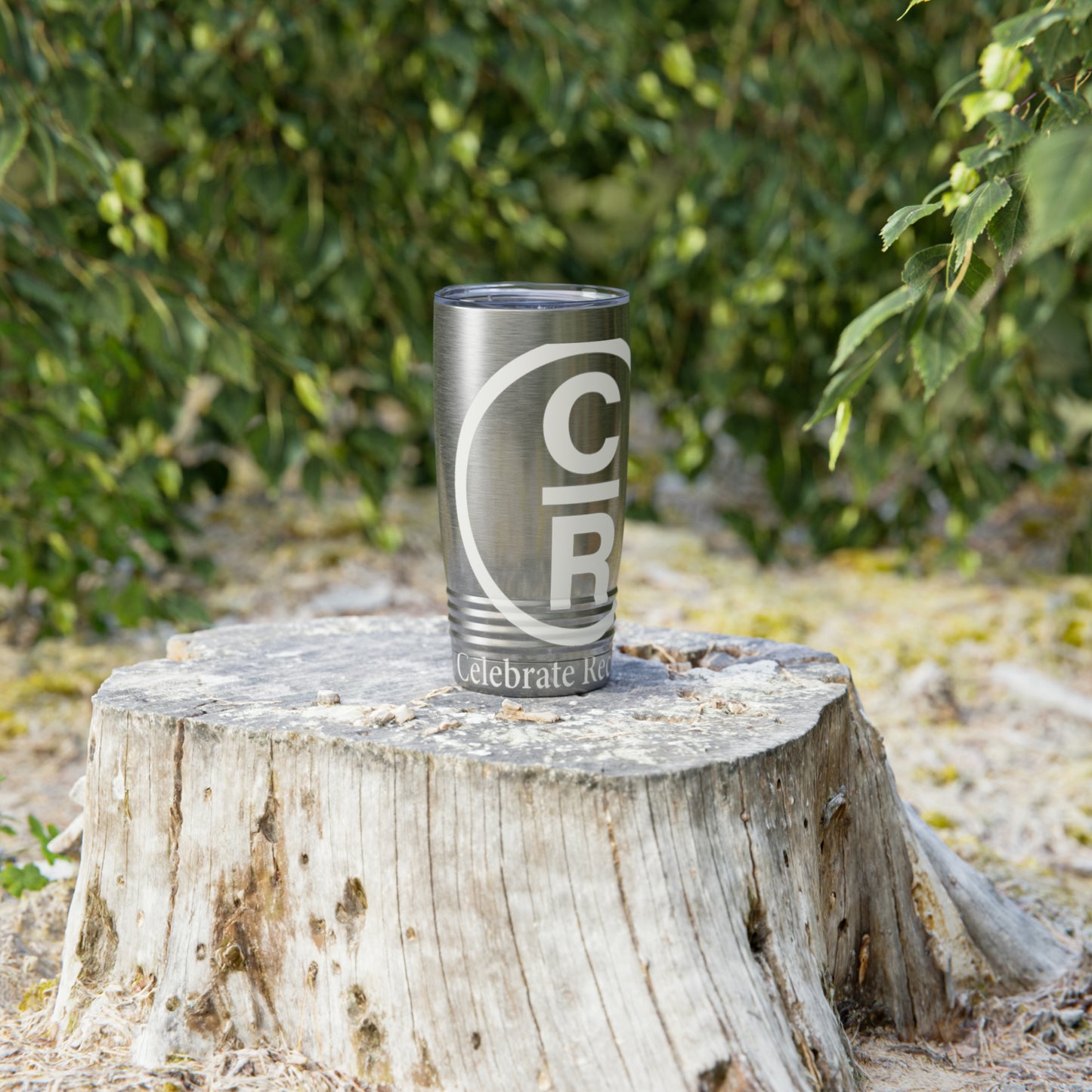 CR Celebrate Recovery Basic Logo White Ringneck Tumbler, 20oz