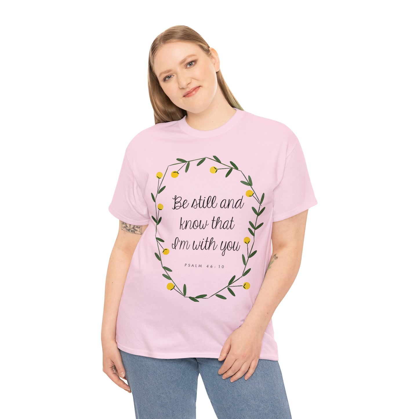 Be Still and know that I am with you (Psalm) - Unisex Heavy Cotton Short Sleeve Tee