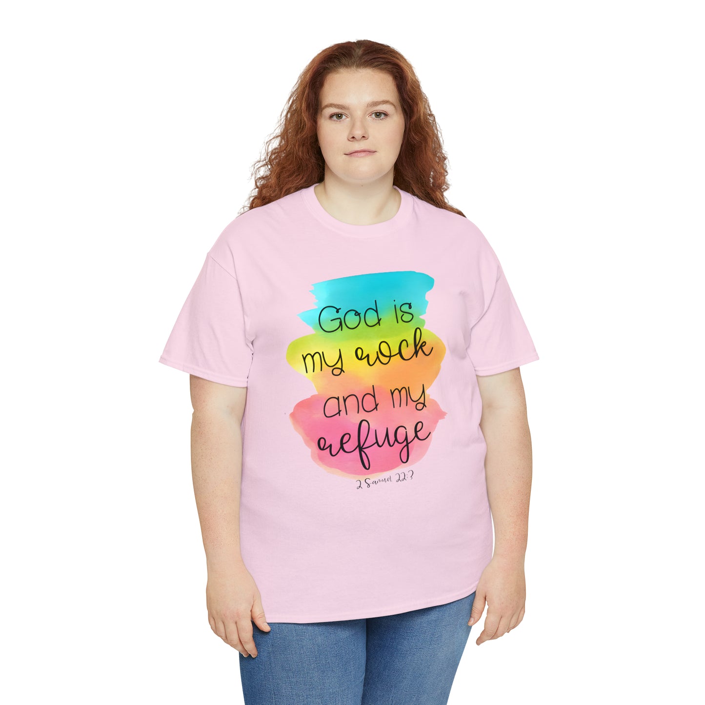 God is my rock and my refuge - Unisex Heavy Cotton Short Sleeve Tee