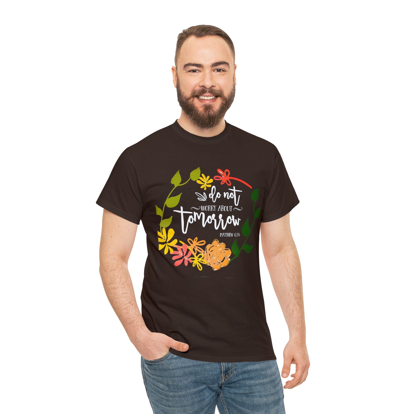 Do not worry about tomorrow (Matthew) - Unisex Heavy Cotton Short Sleeve Tee