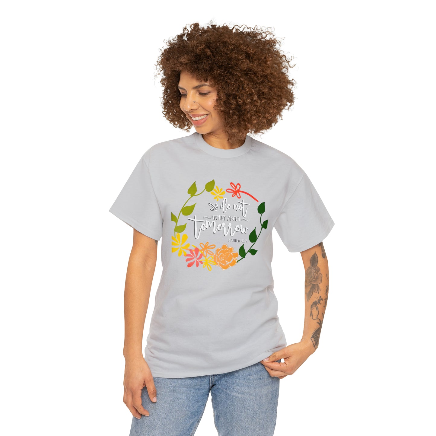 Do not worry about tomorrow (Matthew) - Unisex Heavy Cotton Short Sleeve Tee