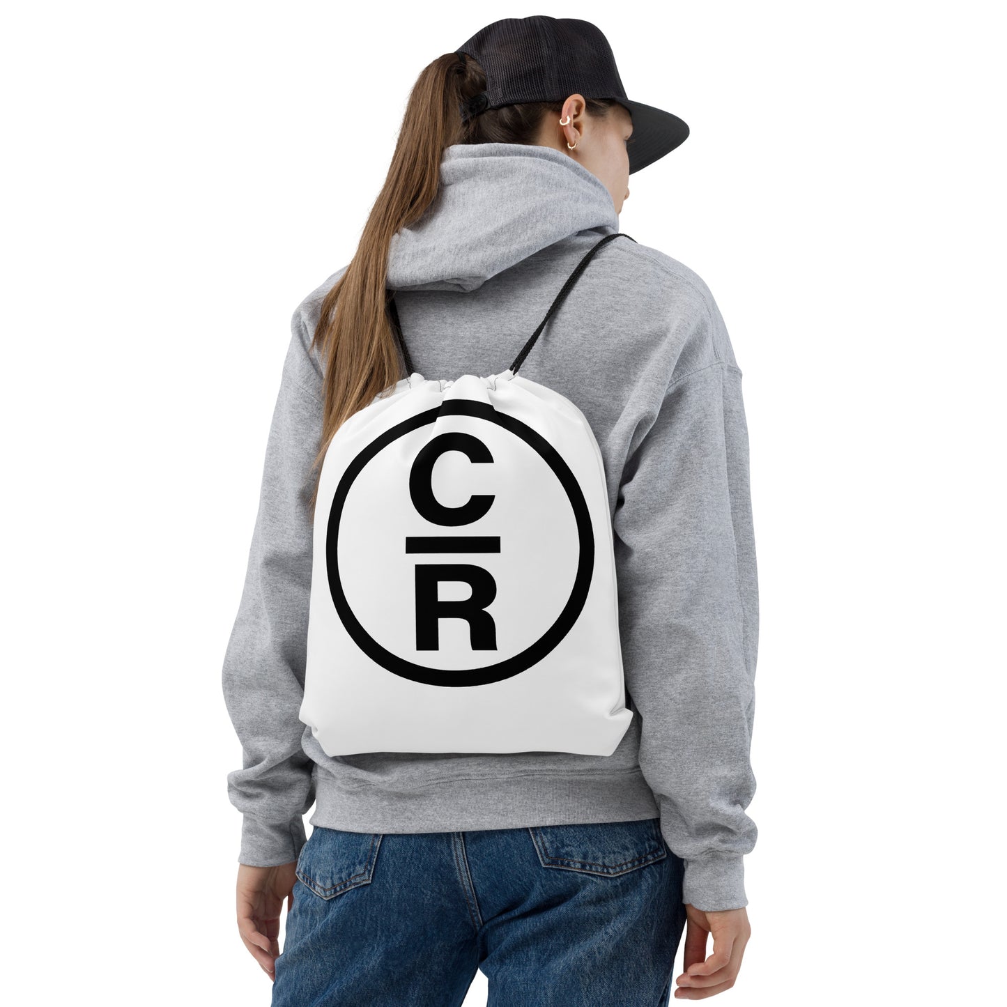 CR Celebrate Recovery Classic Logo Black Drawstring bag