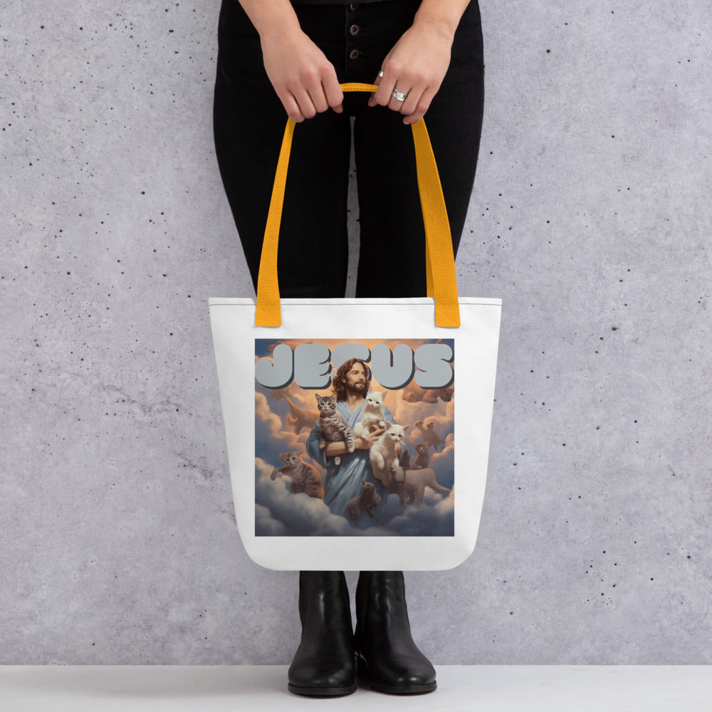 Jesus and His Cats Tote bag