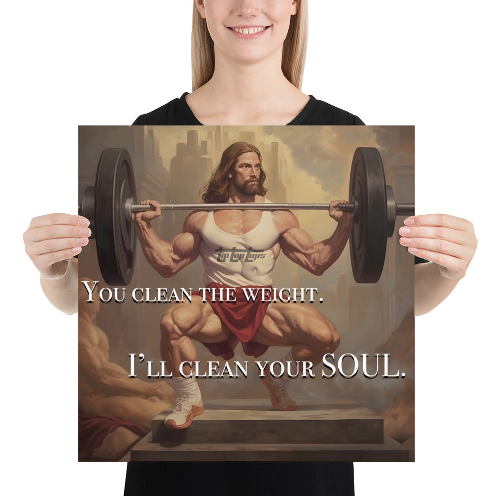Bodybuilder Jesus Power Clean Poster