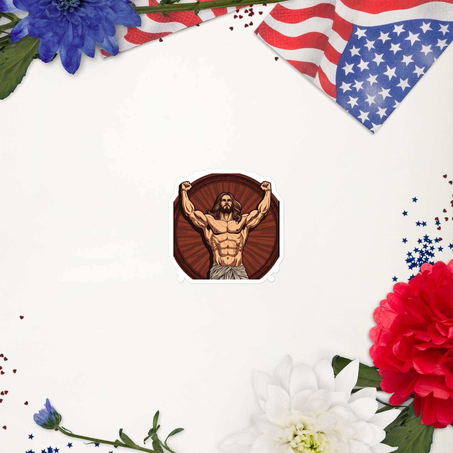 Jesus Body Builder 4 Bubble-free stickers