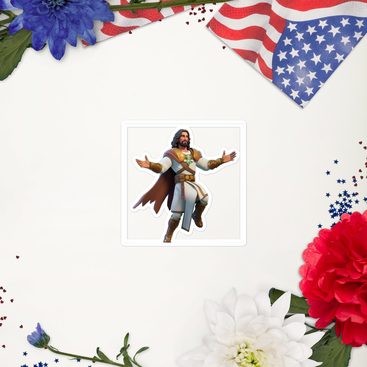 Jesus Fortnite Character Bubble-free stickers