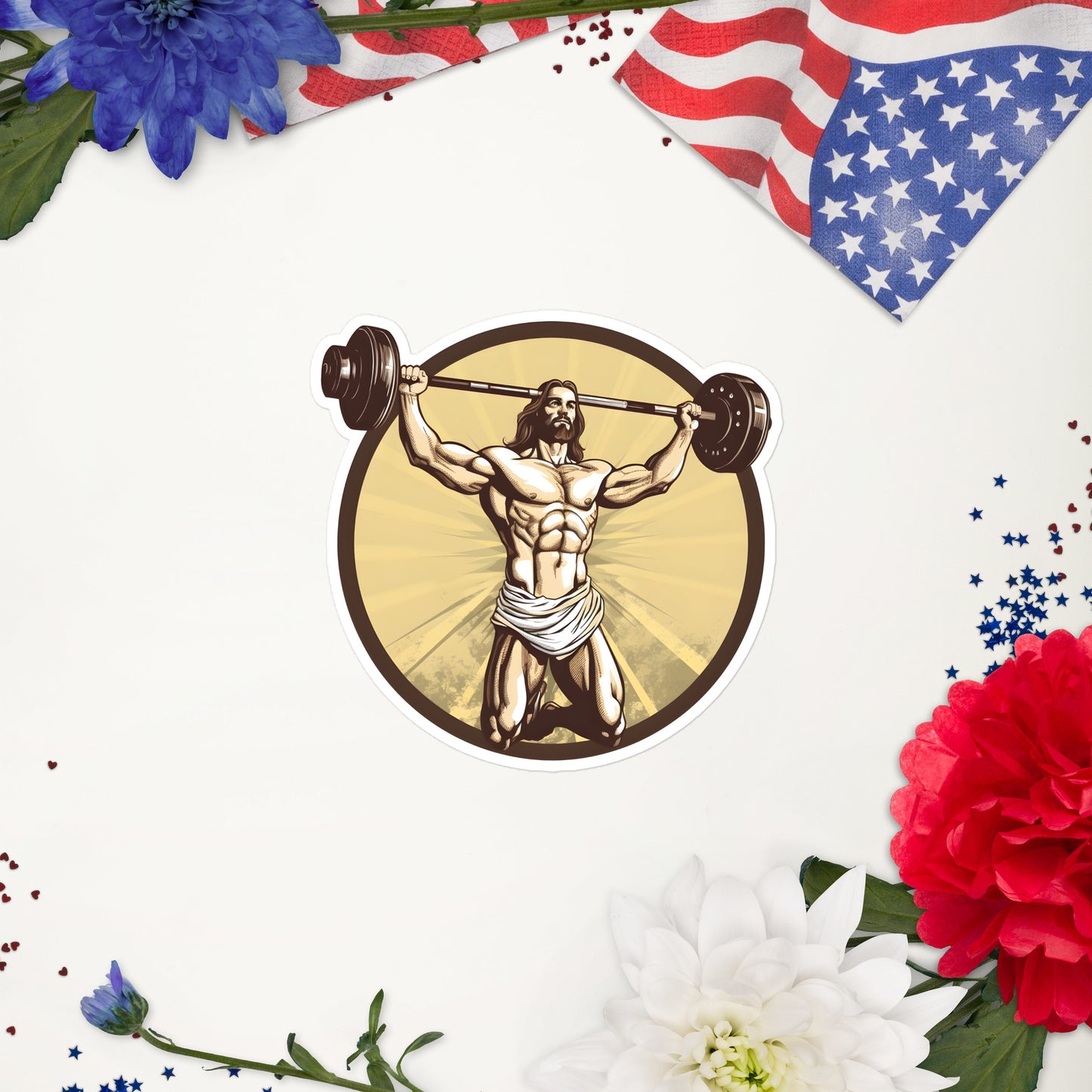 Jesus Body Builder 3 Bubble-free stickers