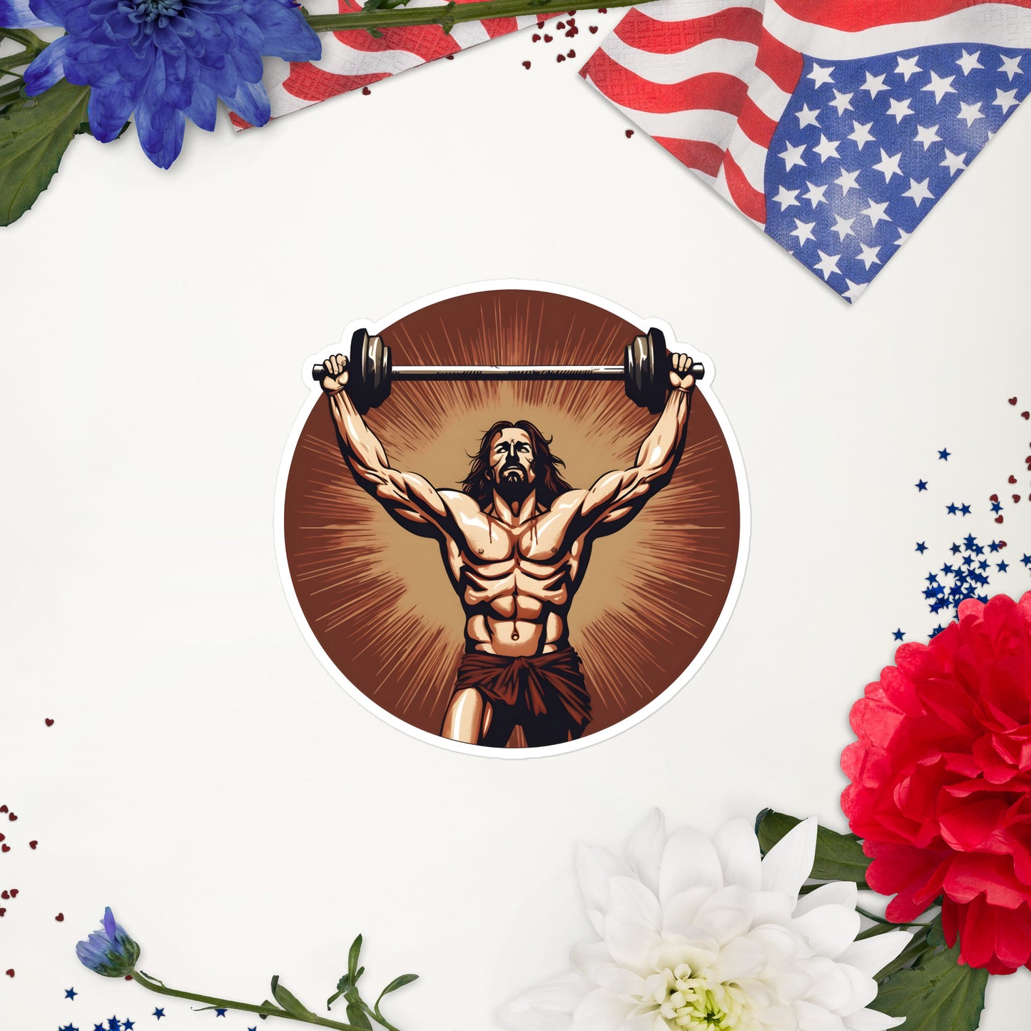 Jesus Body Builder 2 Bubble-free stickers