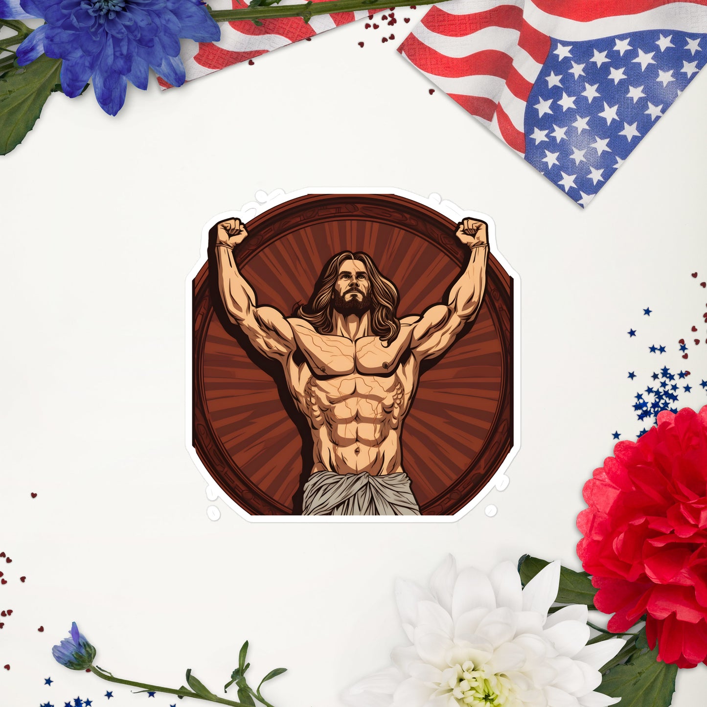 Jesus Body Builder 4 Bubble-free stickers