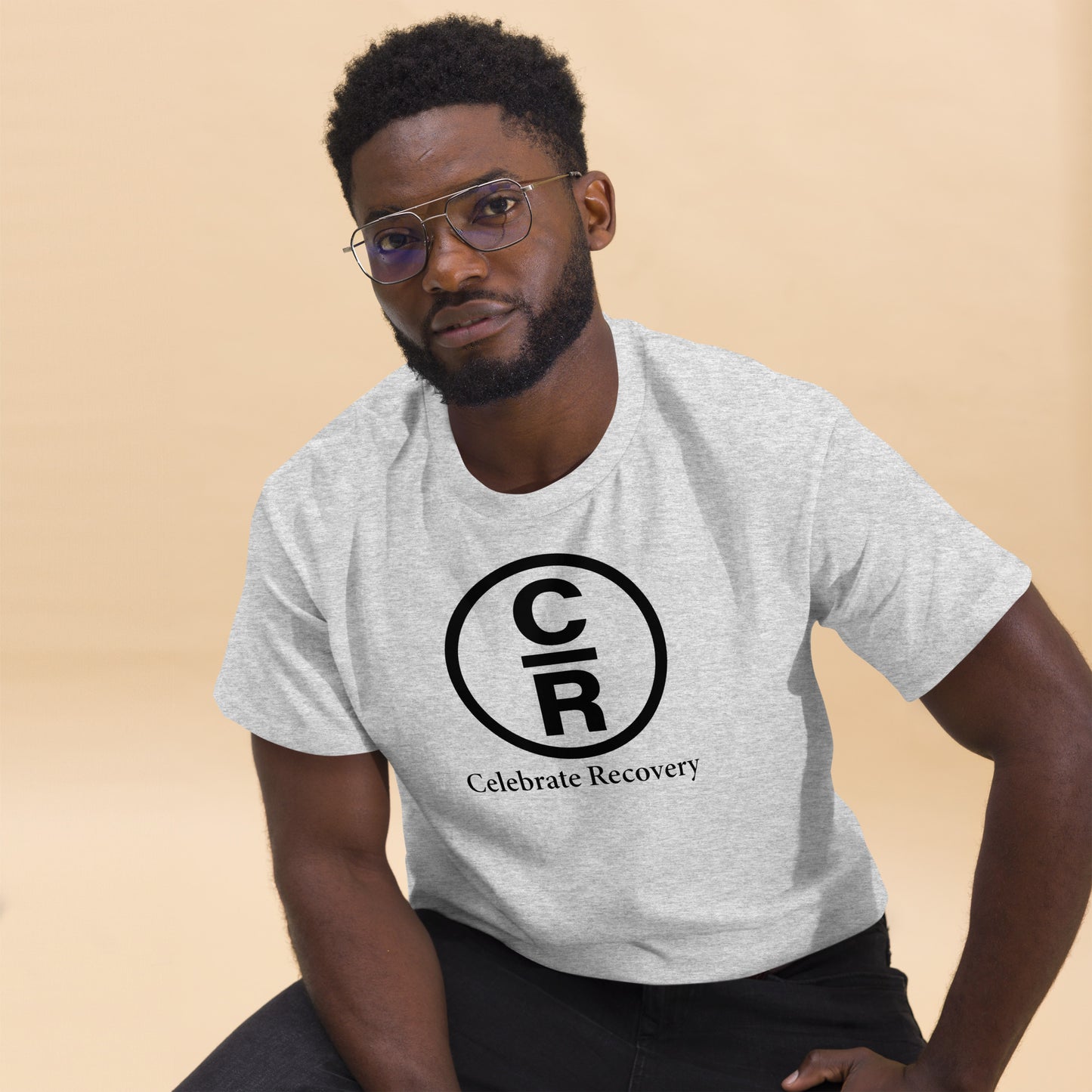 CR Celebrate Recovery Basic Logo - Black Men's classic tee
