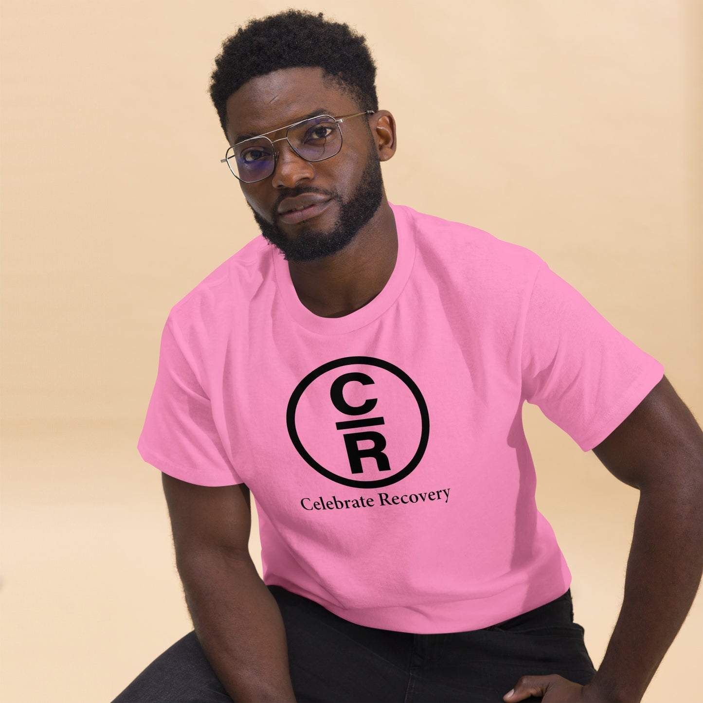 CR Celebrate Recovery Basic Logo - Black Men's classic tee