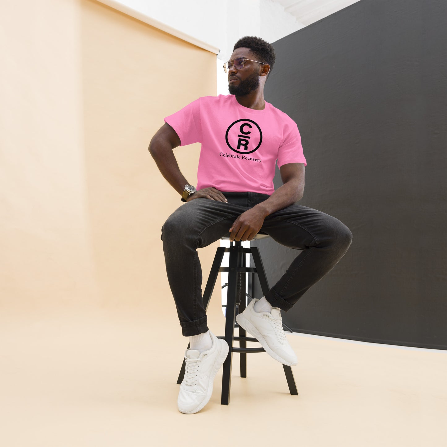 CR Celebrate Recovery Basic Logo - Black Men's classic tee