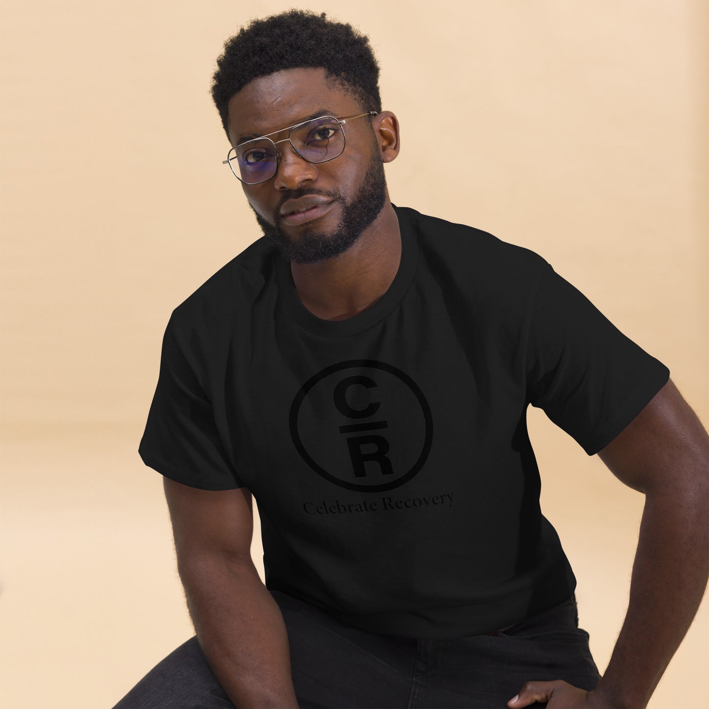 CR Celebrate Recovery Basic Logo - Black Men's classic tee