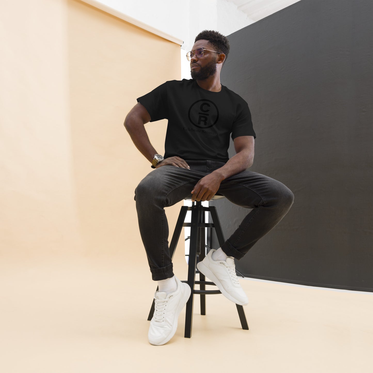 CR Celebrate Recovery Basic Logo - Black Men's classic tee
