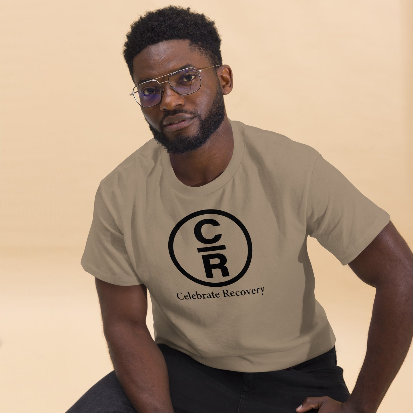 CR Celebrate Recovery Basic Logo - Black Men's classic tee