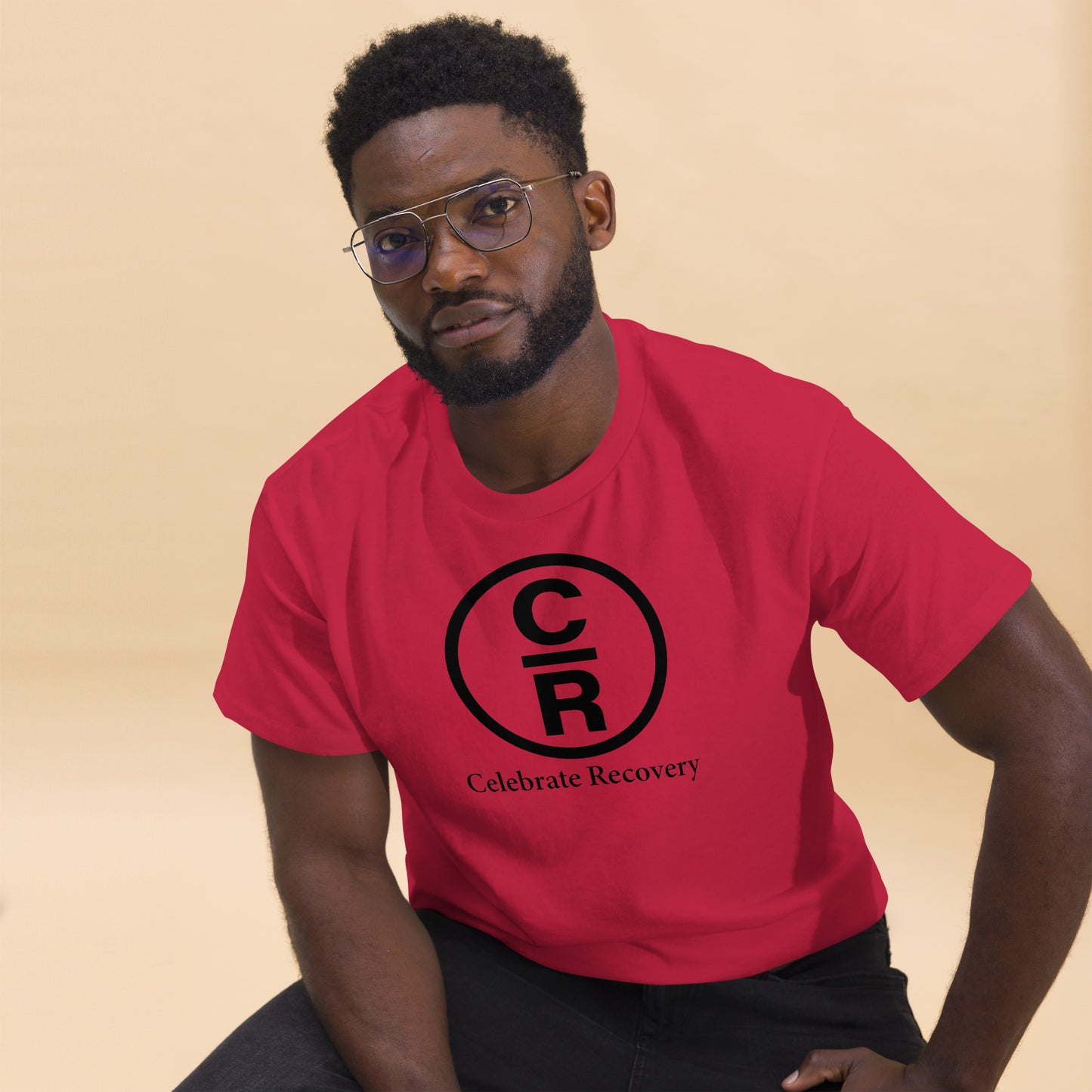 CR Celebrate Recovery Basic Logo - Black Men's classic tee