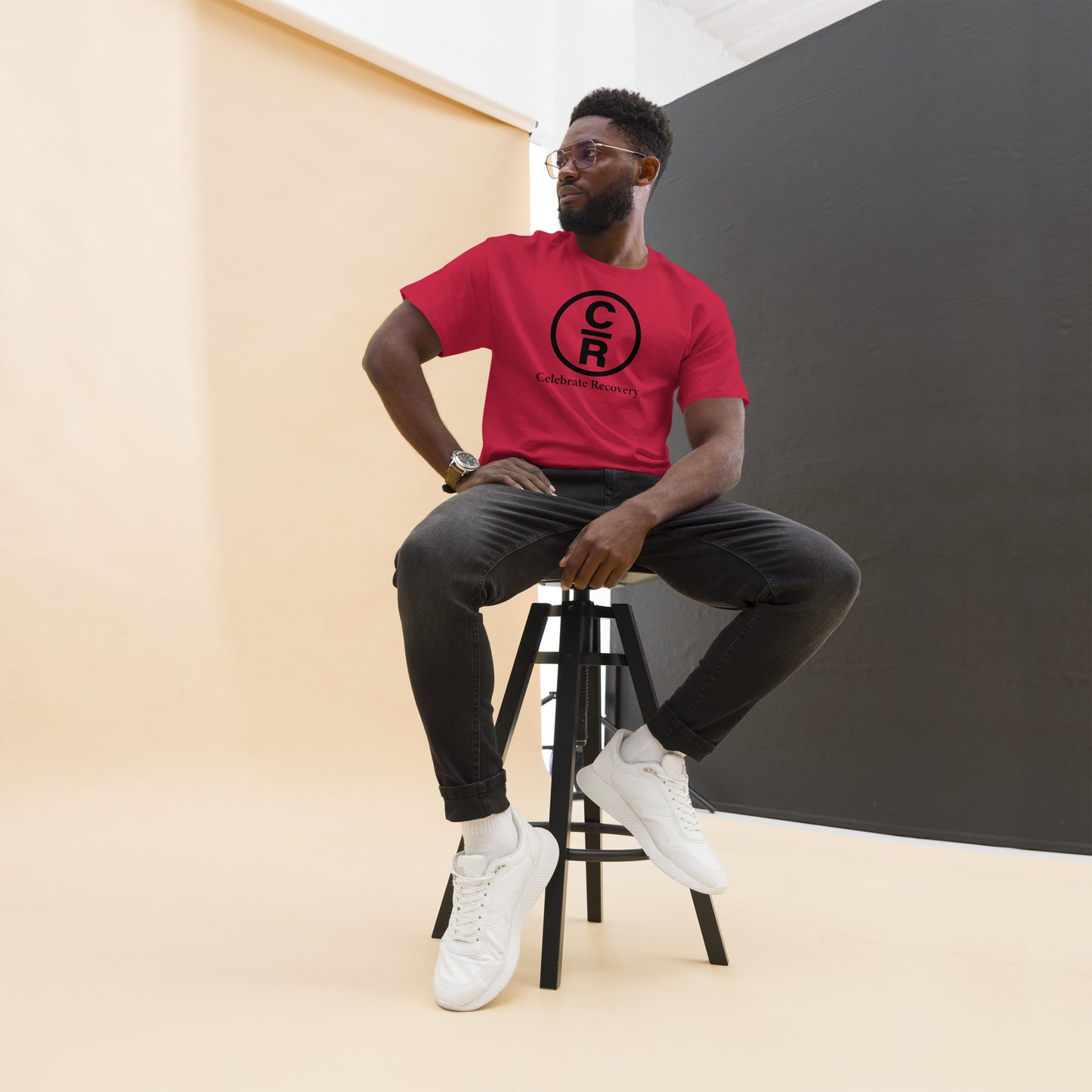 CR Celebrate Recovery Basic Logo - Black Men's classic tee