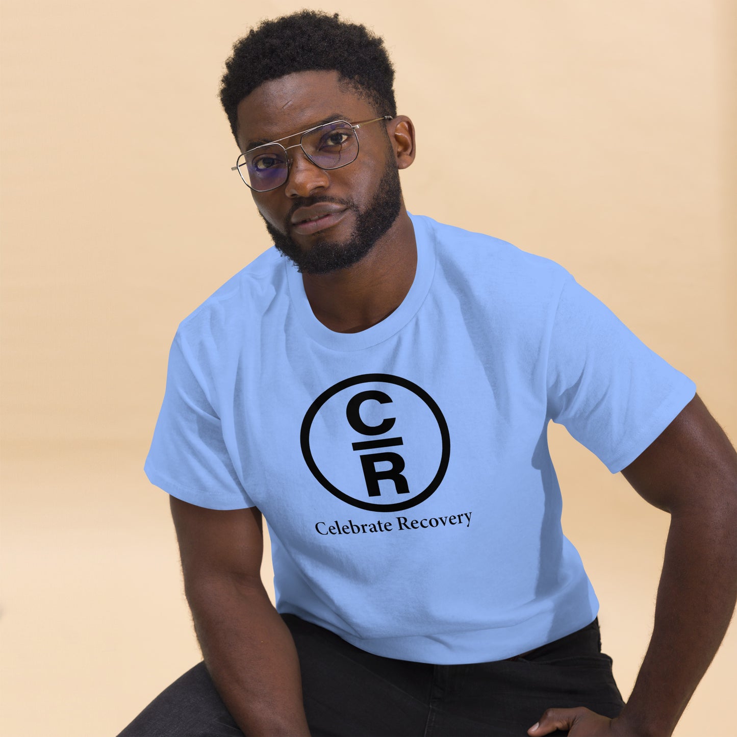 CR Celebrate Recovery Basic Logo - Black Men's classic tee