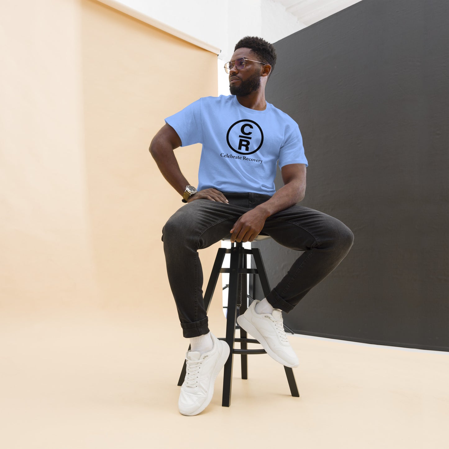 CR Celebrate Recovery Basic Logo - Black Men's classic tee