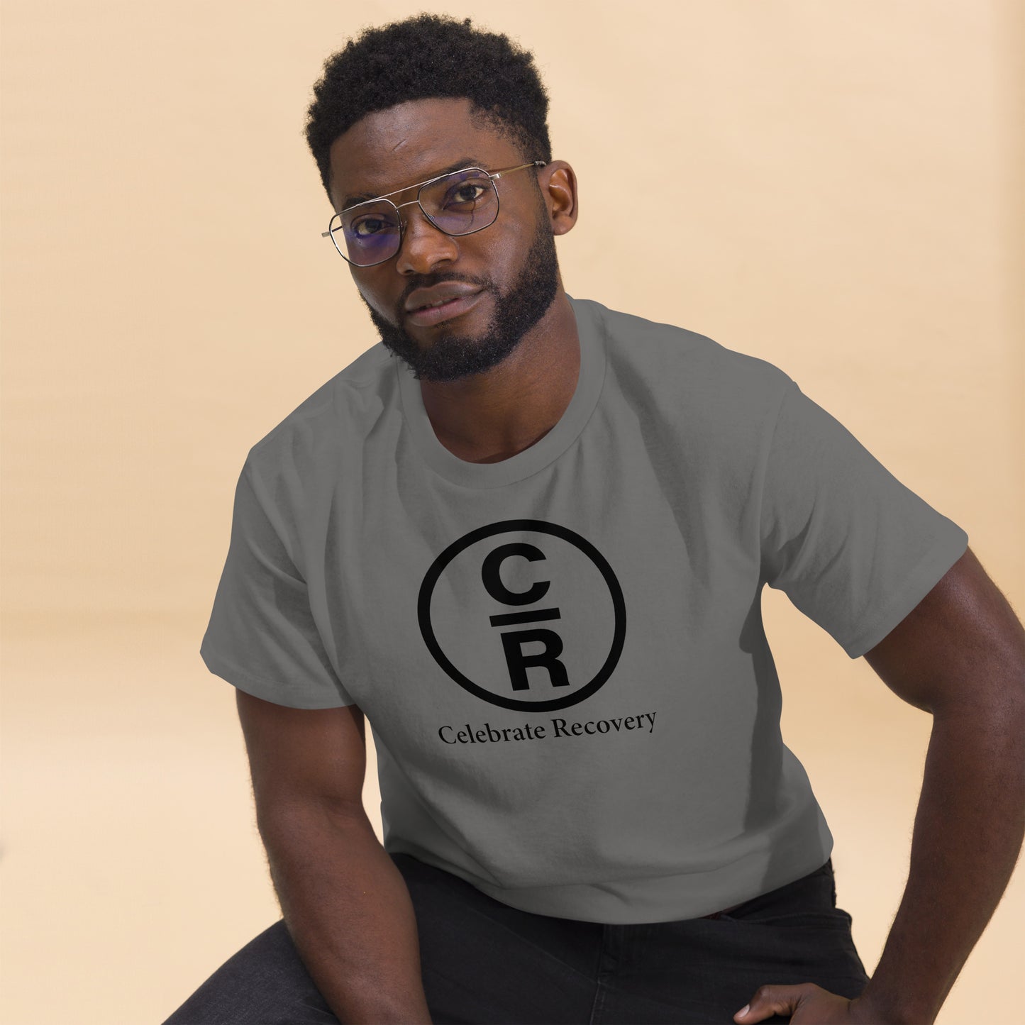 CR Celebrate Recovery Basic Logo - Black Men's classic tee
