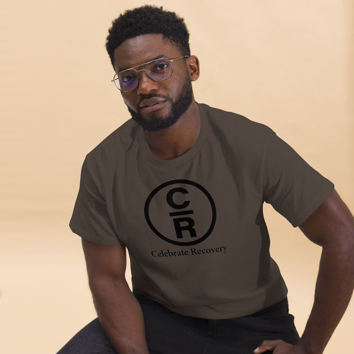 CR Celebrate Recovery Basic Logo - Black Men's classic tee