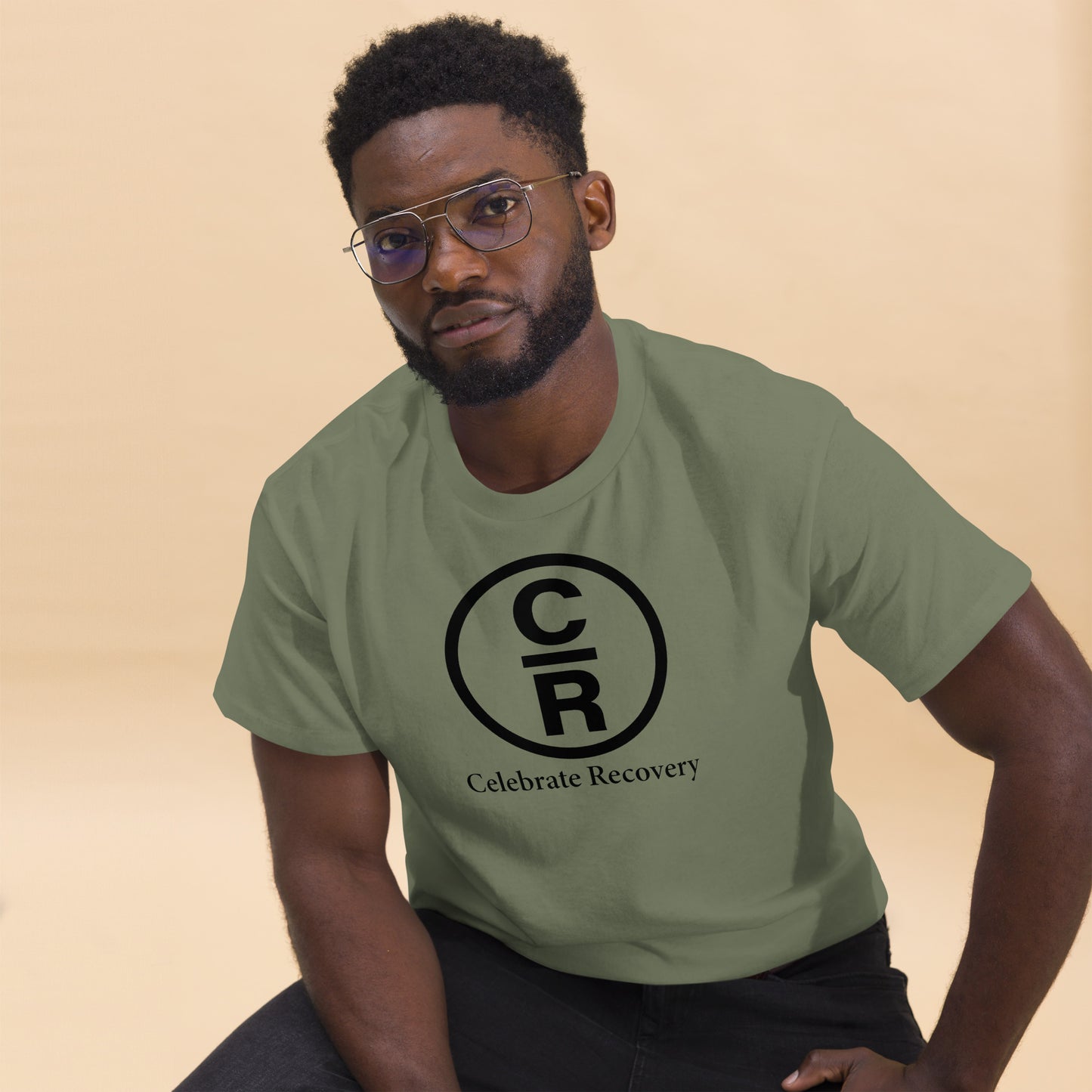 CR Celebrate Recovery Basic Logo - Black Men's classic tee