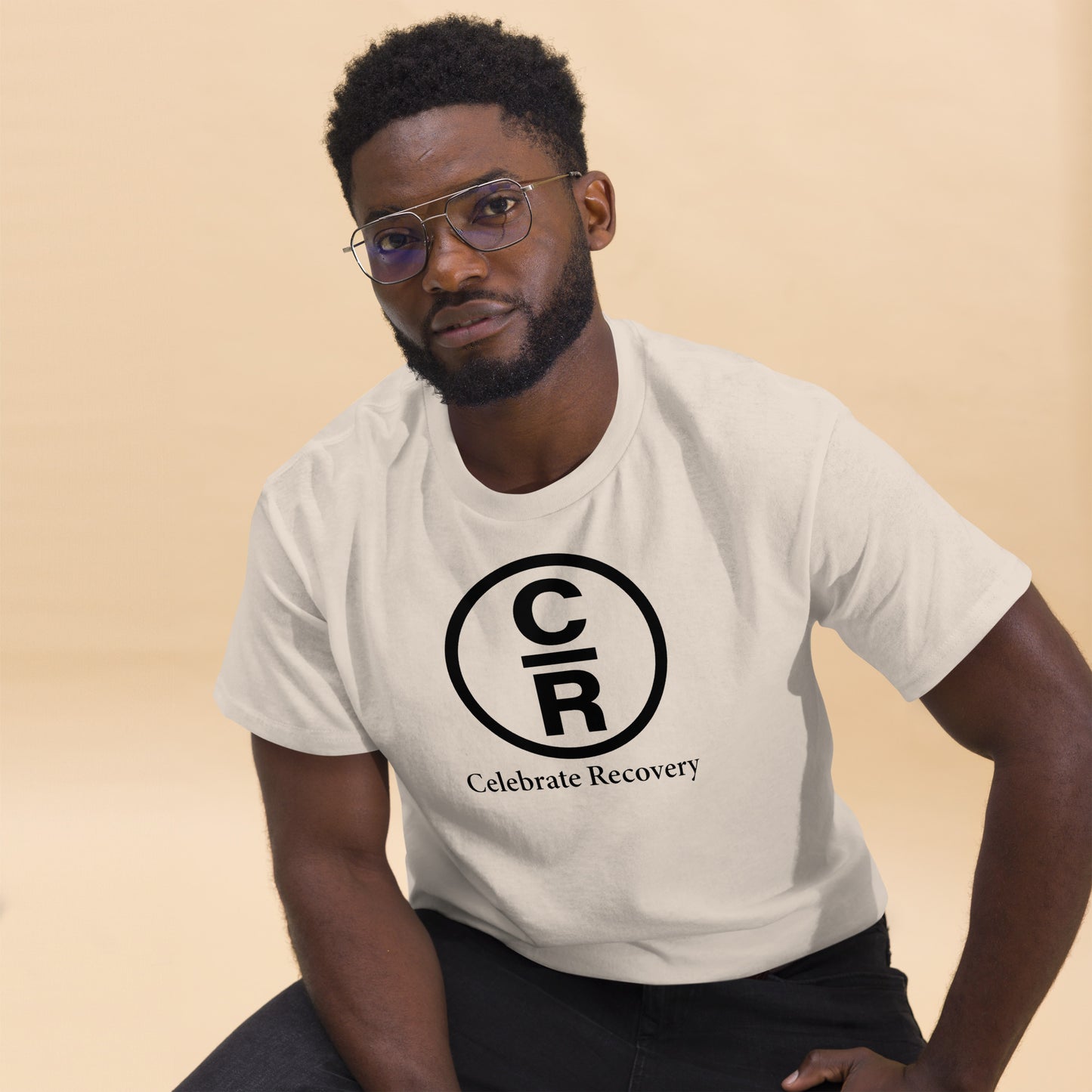 CR Celebrate Recovery Basic Logo - Black Men's classic tee