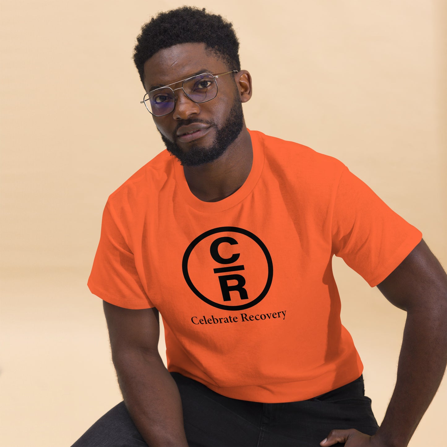 CR Celebrate Recovery Basic Logo - Black Men's classic tee