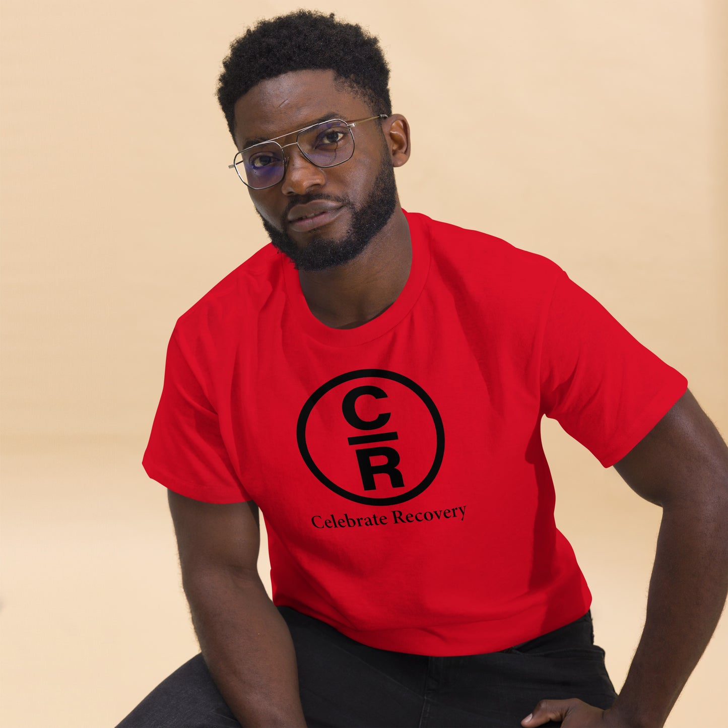 CR Celebrate Recovery Basic Logo - Black Men's classic tee
