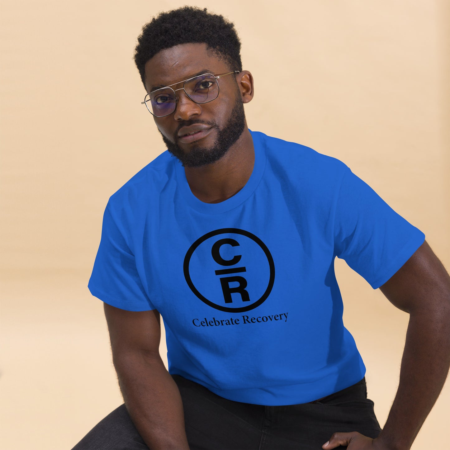 CR Celebrate Recovery Basic Logo - Black Men's classic tee