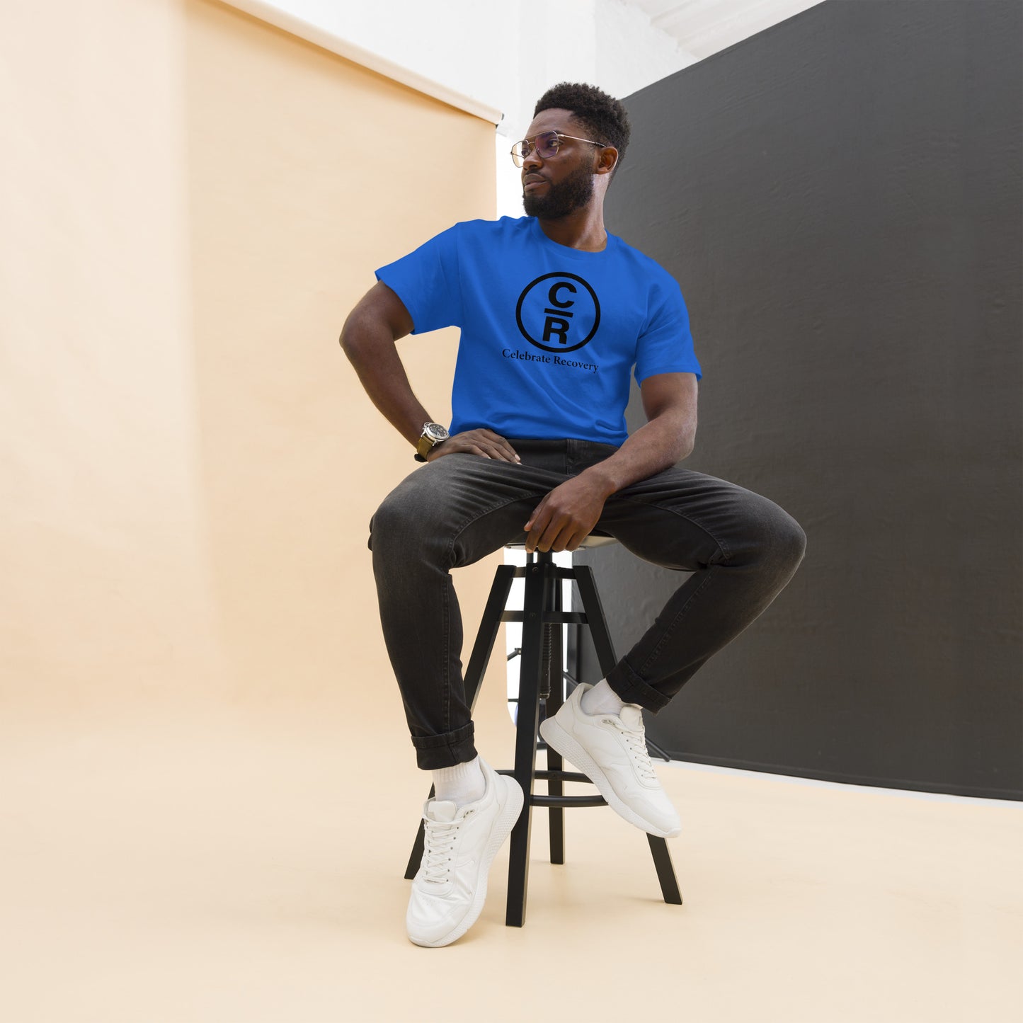 CR Celebrate Recovery Basic Logo - Black Men's classic tee