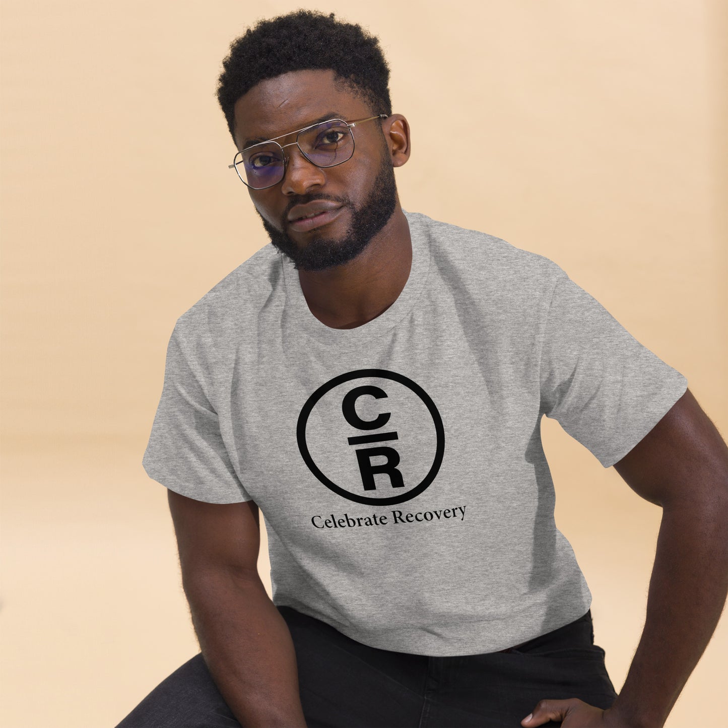 CR Celebrate Recovery Basic Logo - Black Men's classic tee