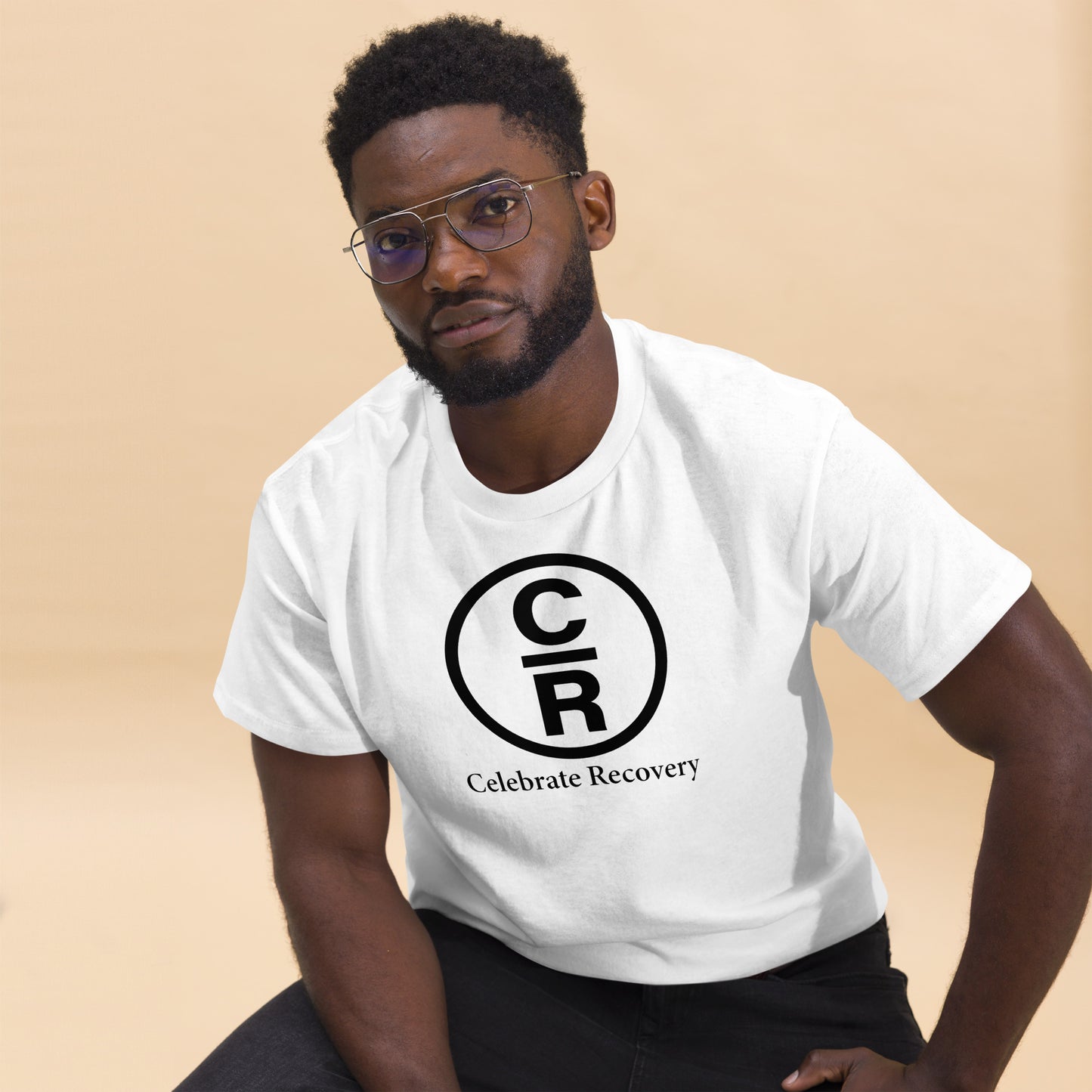 CR Celebrate Recovery Basic Logo - Black Men's classic tee