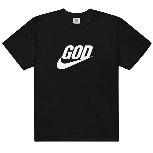“God Swoosh" Logo Men’s garment-dyed heavyweight t-shirt