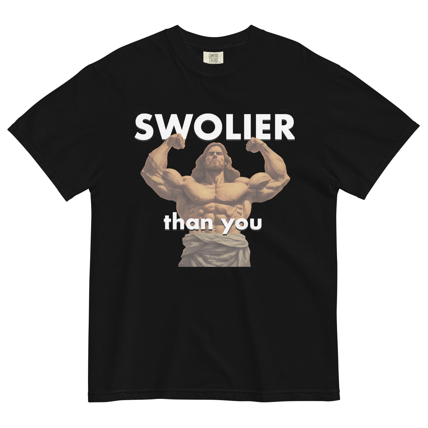 SWOLIER than You Jesus Men’s garment-dyed heavyweight t-shirt