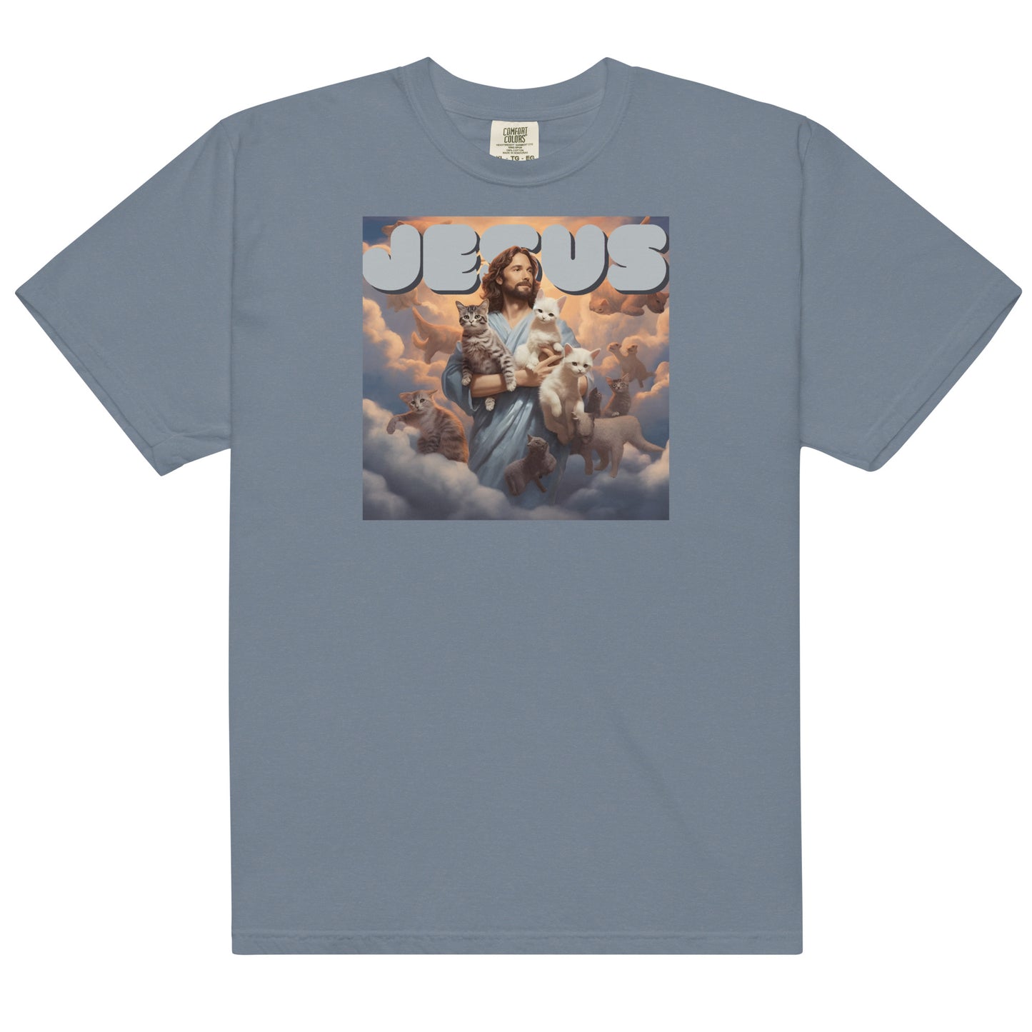 Jesus and His Cats Men’s garment-dyed heavyweight t-shirt