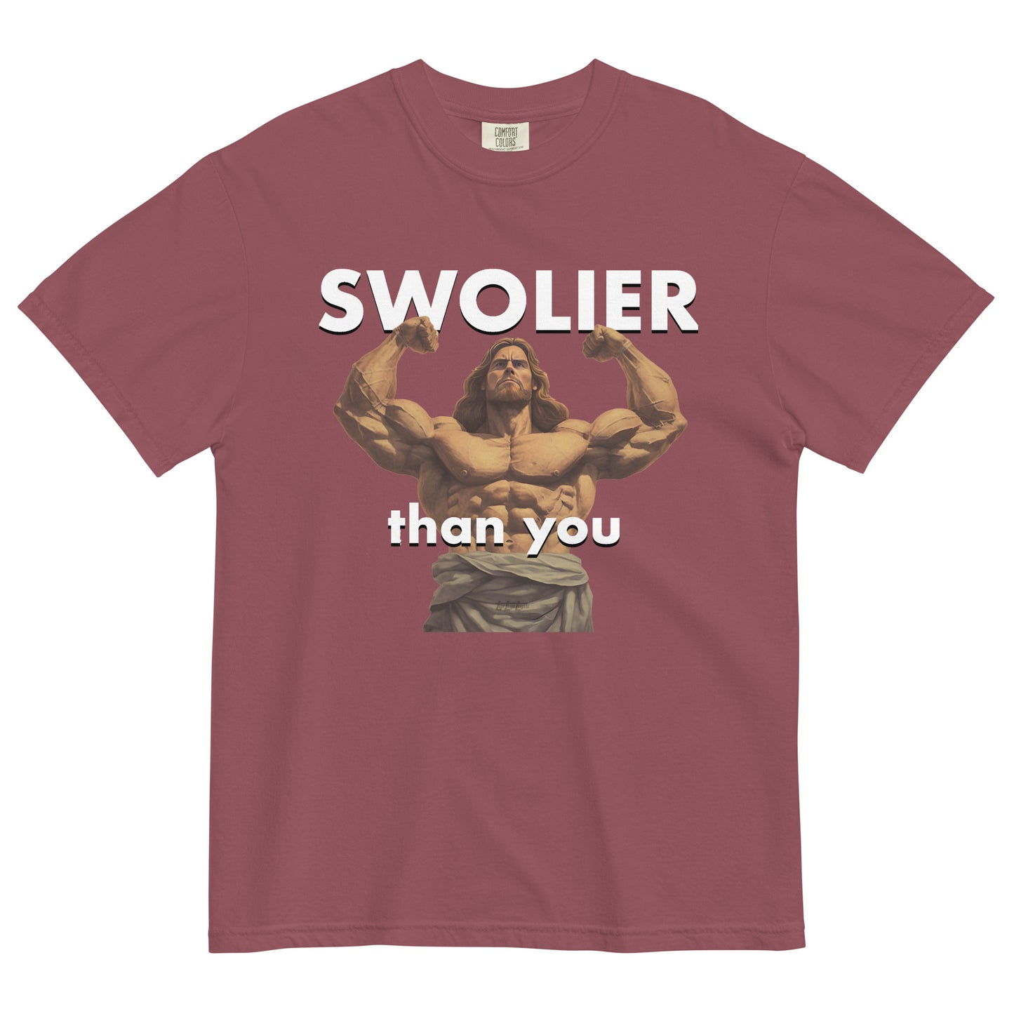SWOLIER than You Jesus Men’s garment-dyed heavyweight t-shirt