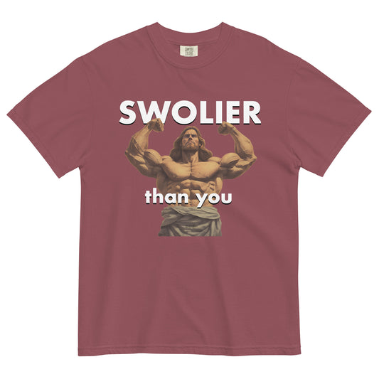 SWOLIER than You Jesus Men’s garment-dyed heavyweight t-shirt