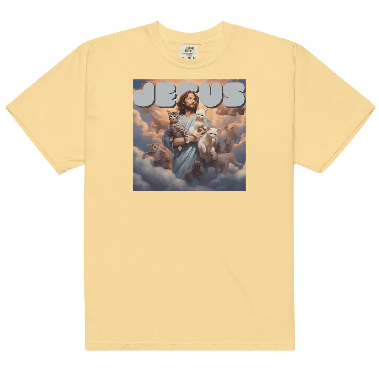 Jesus and His Cats Men’s garment-dyed heavyweight t-shirt