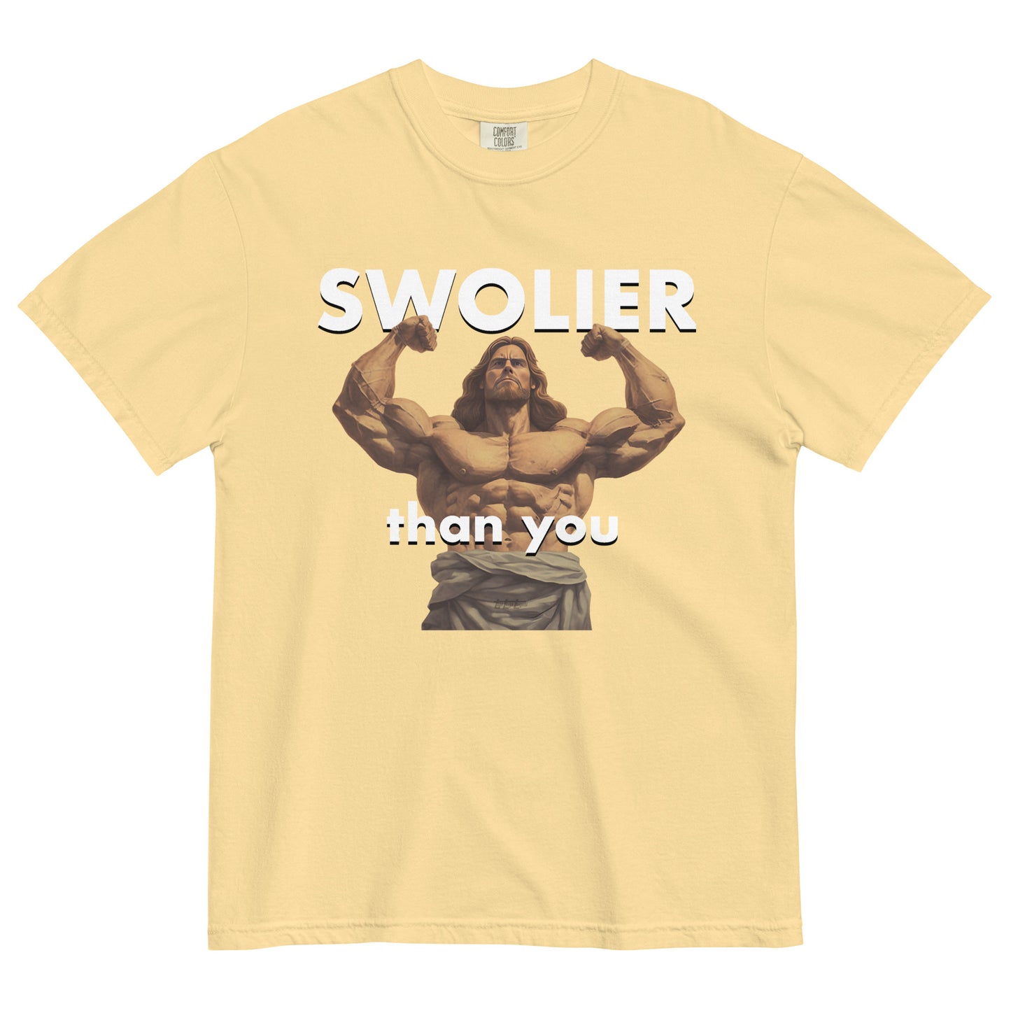 SWOLIER than You Jesus Men’s garment-dyed heavyweight t-shirt