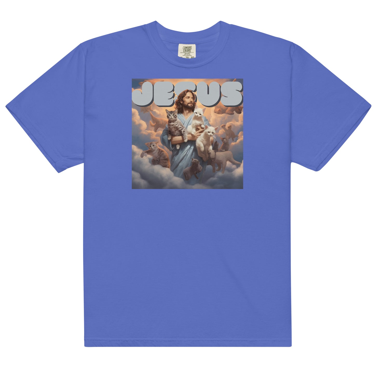 Jesus and His Cats Men’s garment-dyed heavyweight t-shirt