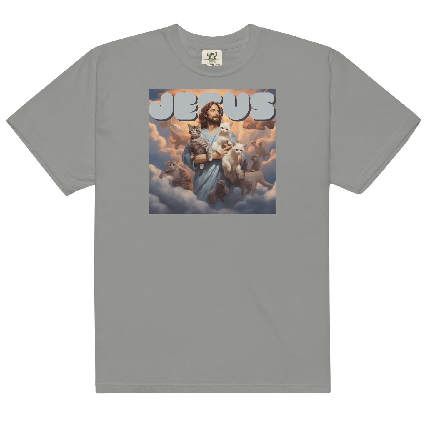 Jesus and His Cats Men’s garment-dyed heavyweight t-shirt