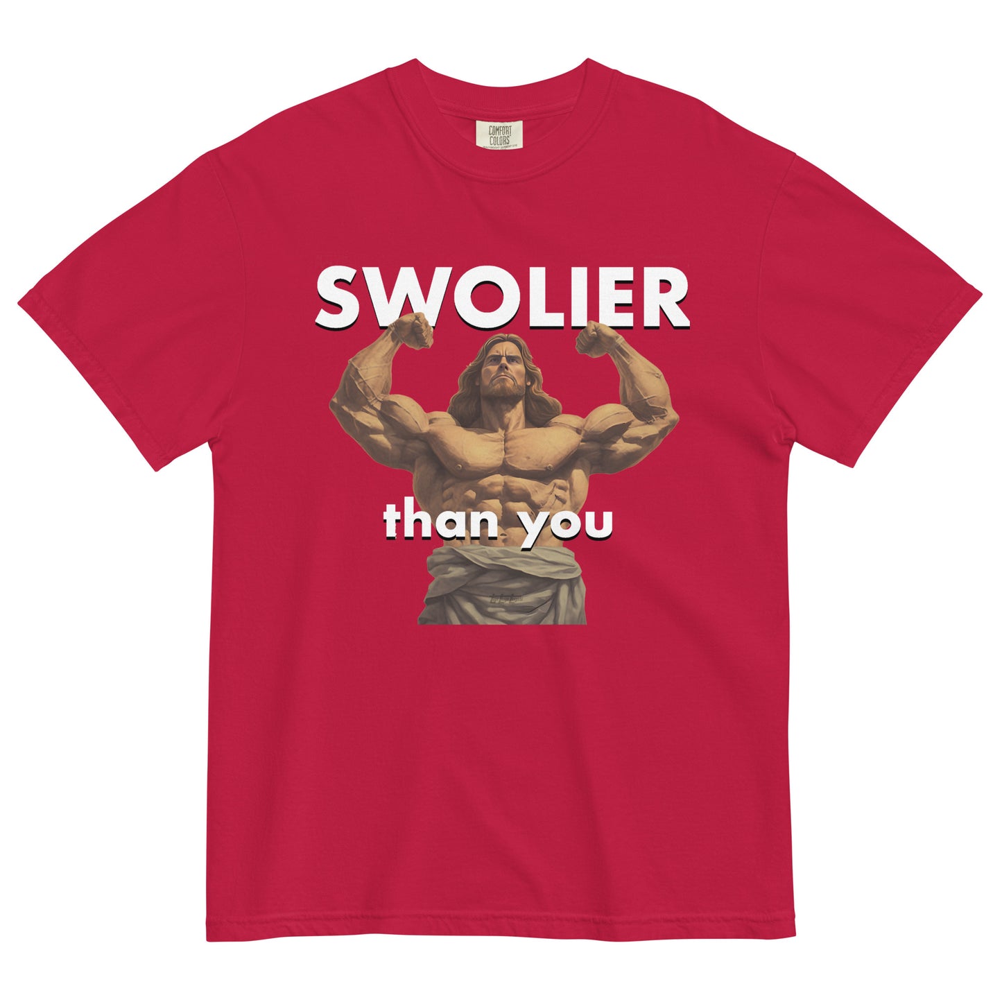 SWOLIER than You Jesus Men’s garment-dyed heavyweight t-shirt