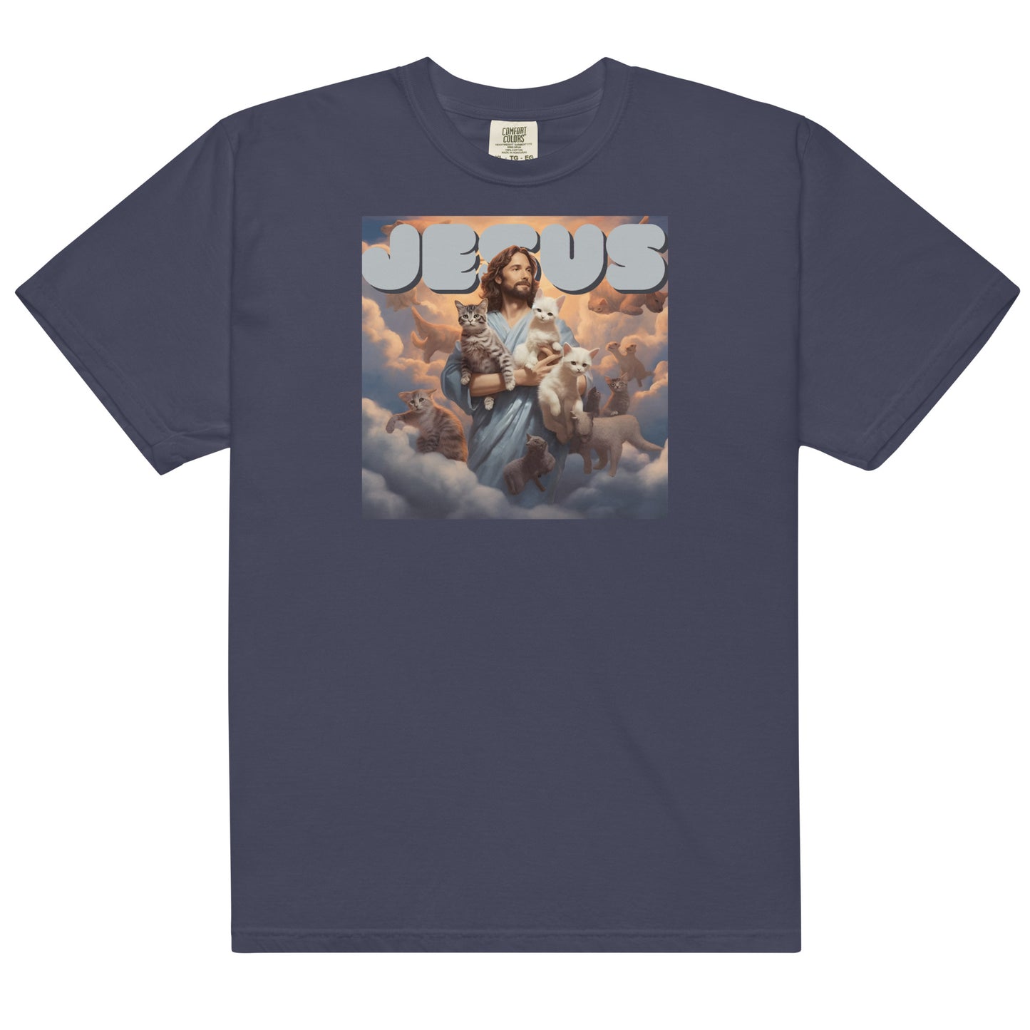 Jesus and His Cats Men’s garment-dyed heavyweight t-shirt
