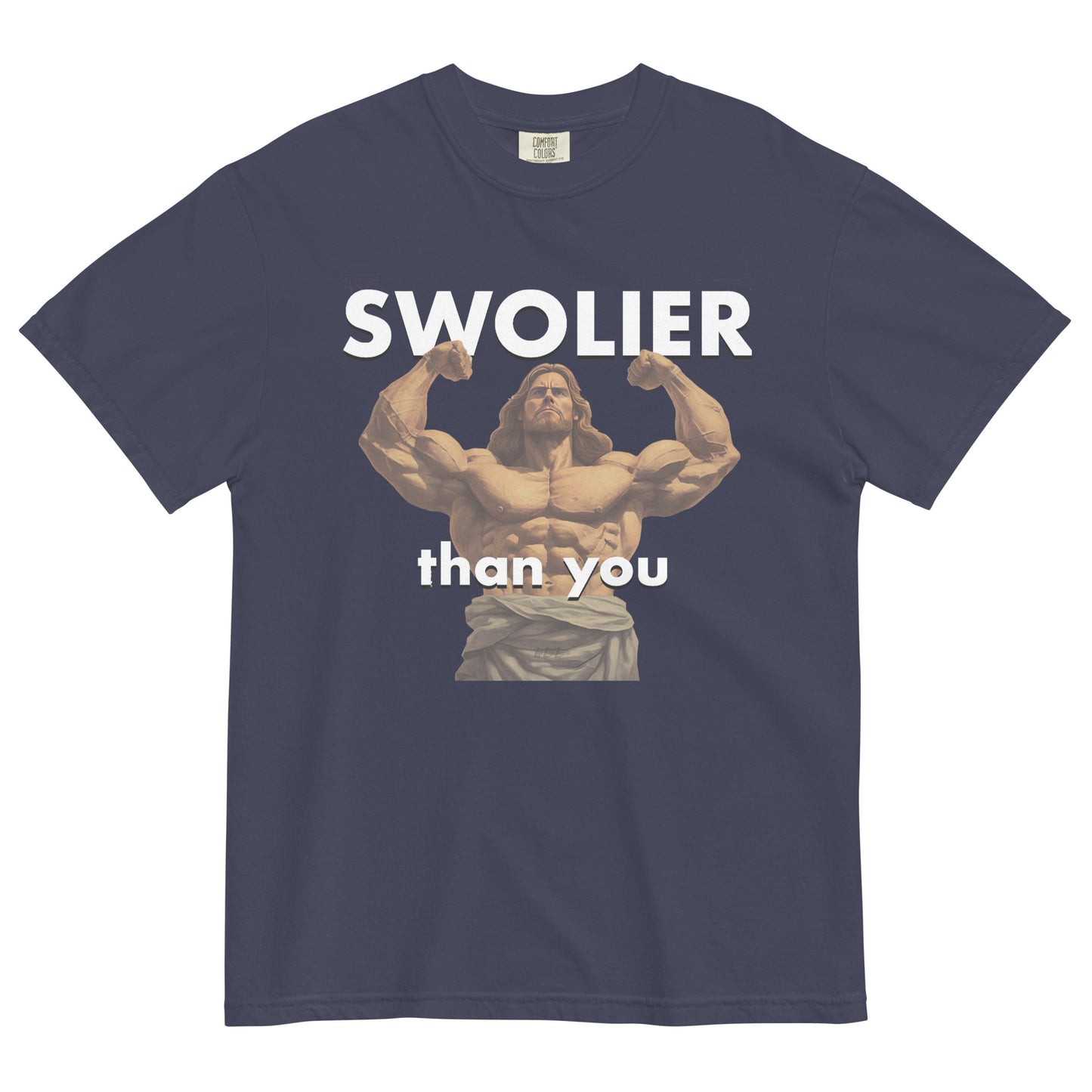SWOLIER than You Jesus Men’s garment-dyed heavyweight t-shirt