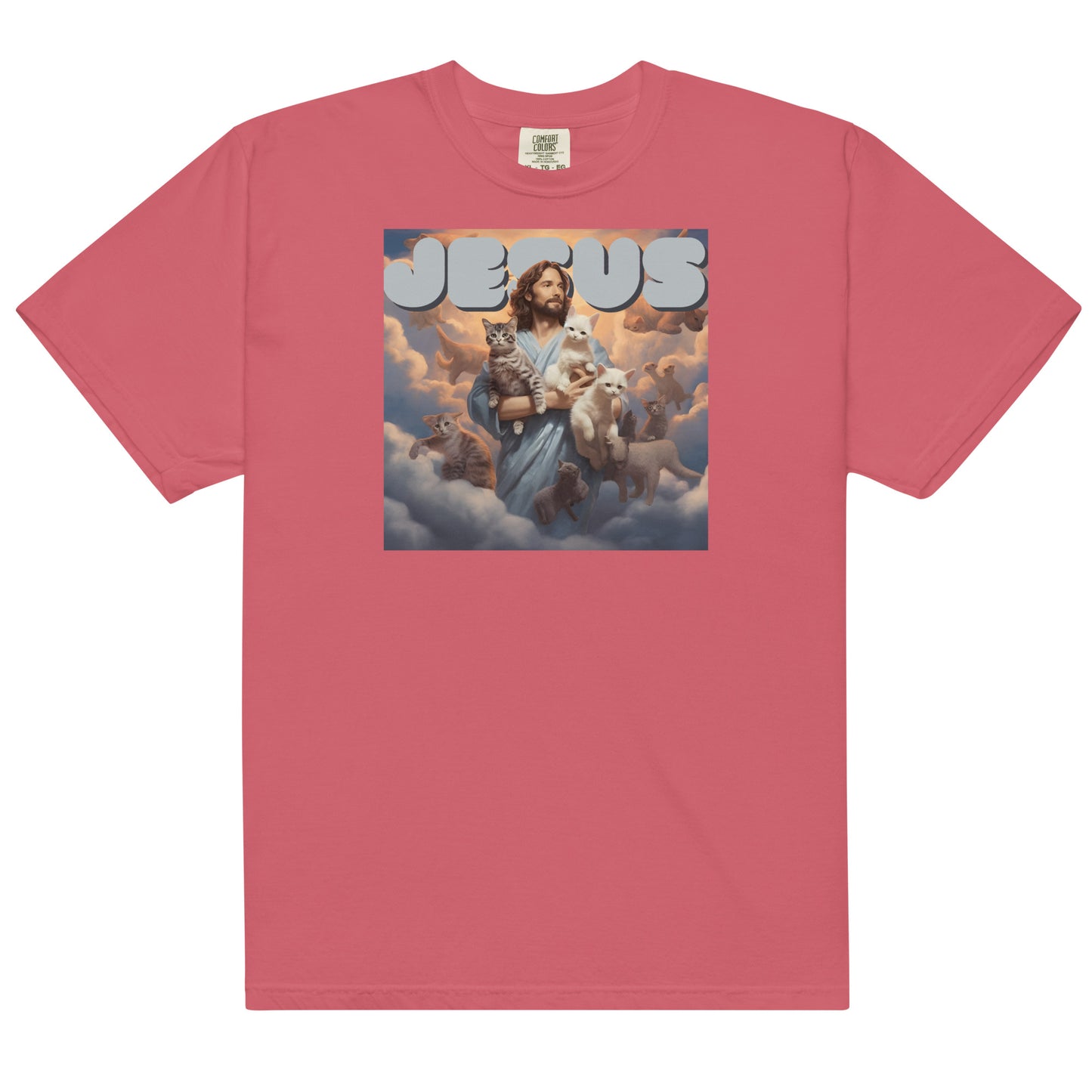 Jesus and His Cats Men’s garment-dyed heavyweight t-shirt