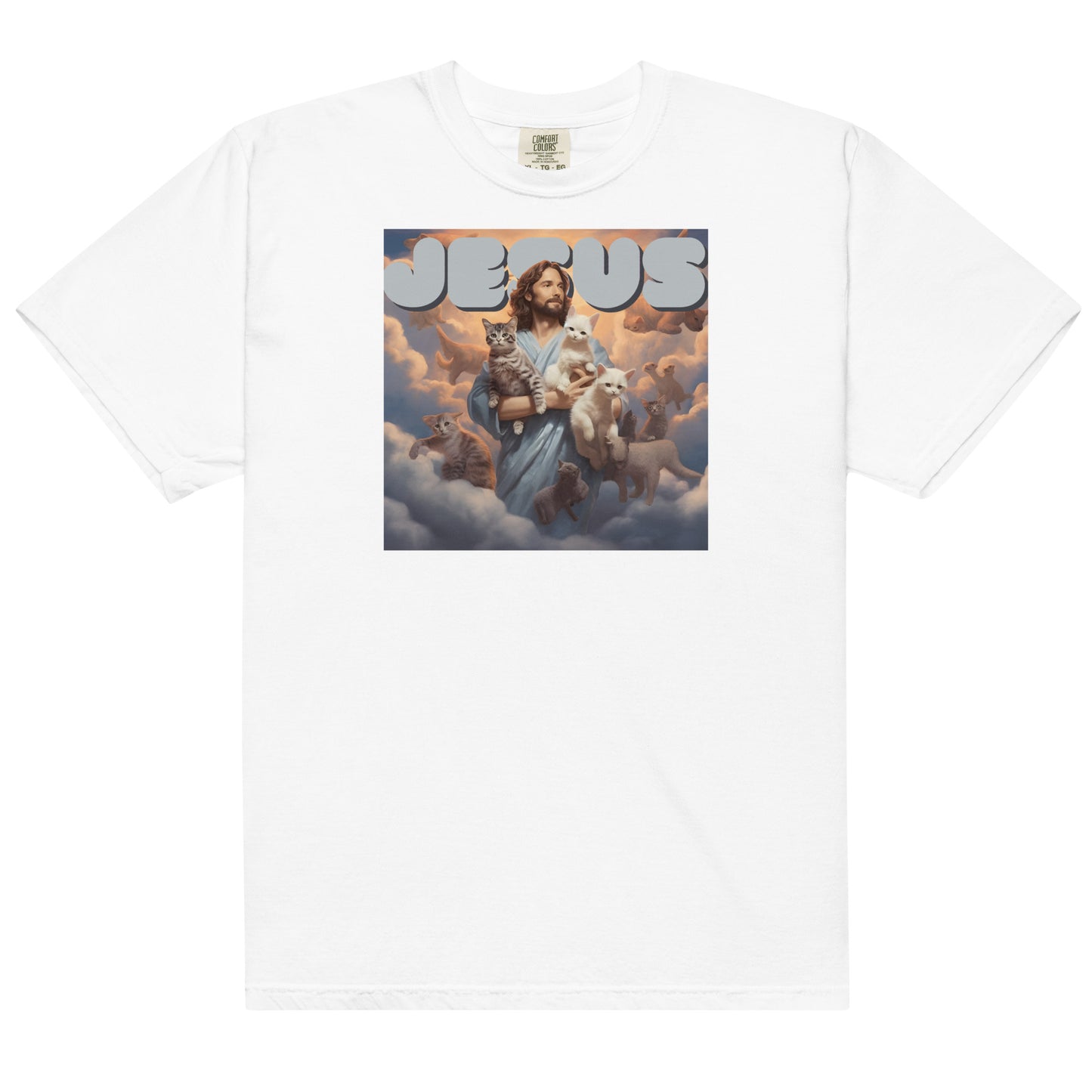 Jesus and His Cats Men’s garment-dyed heavyweight t-shirt