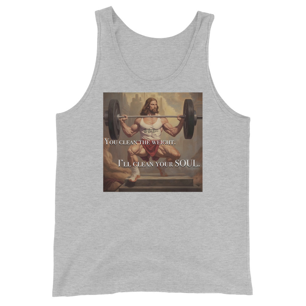 Power Clean Jesus Unisex Tank Top