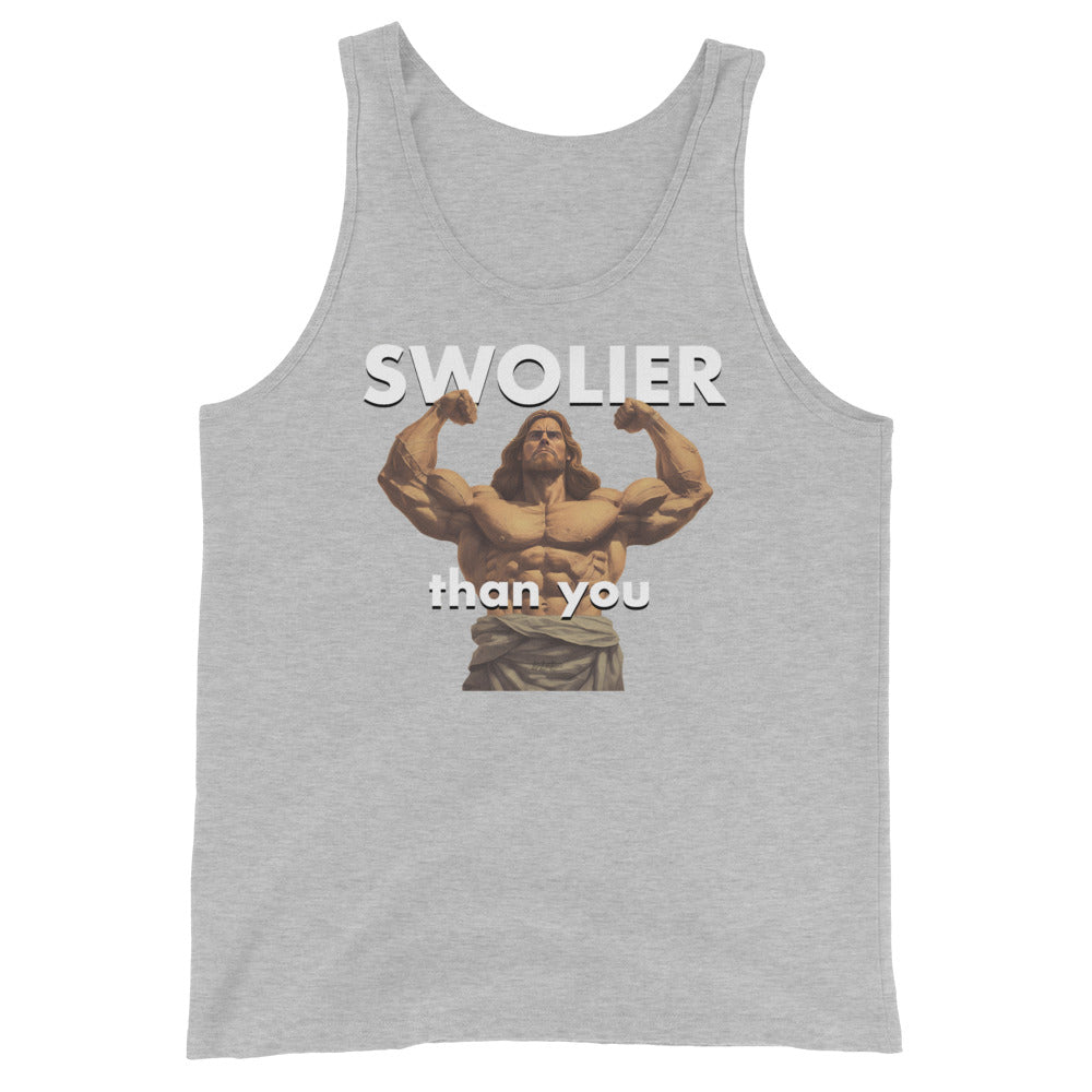 SWOLIER Than You - Jesus Body Builder - Unisex Tank Top