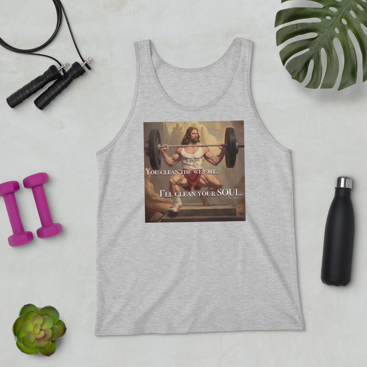 Bodybuilder Jesus Power Clean Unisex Tank Top